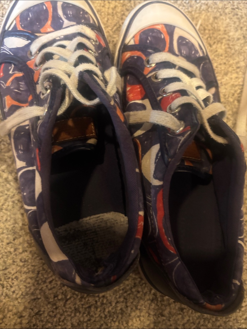 Coach Navy and Red Patterned Women's Sneakers